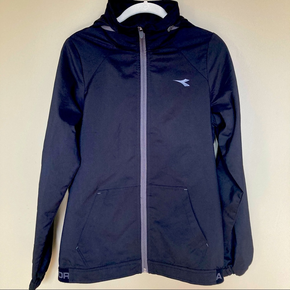 DIADORA Black Zip Shell Jacket EUC